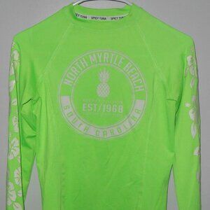 Spicy Tuna Ladies Lime Green Long Sleeve Swim UV Resistant Shirt-Size Small